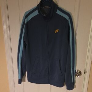 Nike Navy and Light Blue TrackJacket with Yellow Swoosh